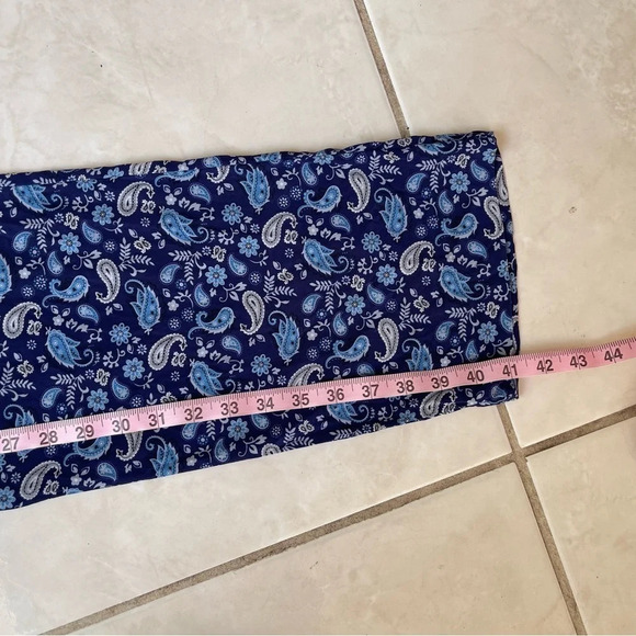 Manoush Paisley Print Silk Pants with Side Zipper and pockets blue size 38 - Picture 7 of 14